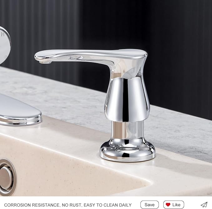 GAGALIFE Kitchen Sink Soap Dispenser Chrome, Under Sink Soap Dispenser - Image 7