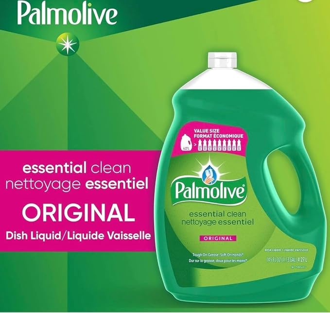 Palmolive Advanced Dish Liquid, Dishwashing Liquid, Dish Soap Refill, Original Scent, Green 145oz Soap Bar