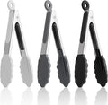 7-Inch Silicone Tongs Pack of 3, Small Tongs by DAILYKISN