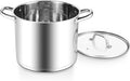 E-far 12 Quart Cooking Stock Pot, Large Stainless Steel Pot by E-far