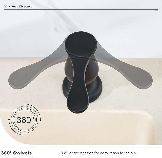 GAGALIFE Kitchen Sink Soap Dispenser Matte Black, Under Sink Soap Dispenser - Image 4