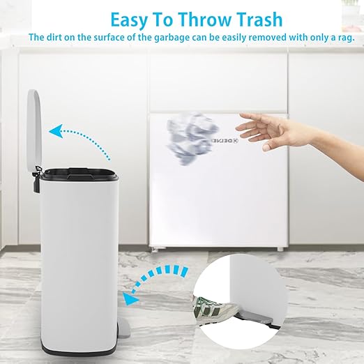 BestMassage 13 Gallon Stainless Steel Trash Can - Image 2