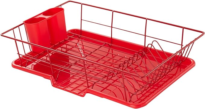 Sweet Home Collection Space-Saving 3-Piece Dish Drainer Rack Set: Efficient by SweetHomeCollection