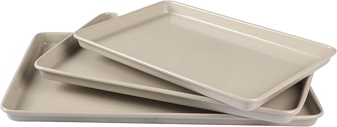 Martha Stewart Gallen 3-Piece Cookie Sheet Set – 13", Ceramic Nonstick by MarthaStewart
