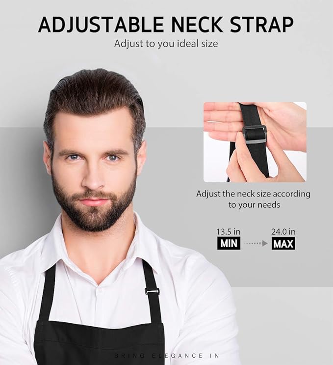 Syntus Apron for Men Women, Adjustable Cooking Kitchen Chef Aprons - Image 5