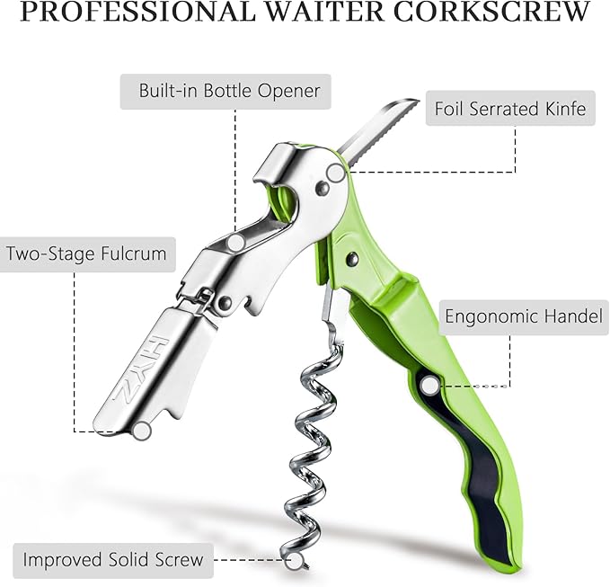 HYZ 2-Pack Wine Opener Waiter Corkscrew, Professional Wine Key - Image 2