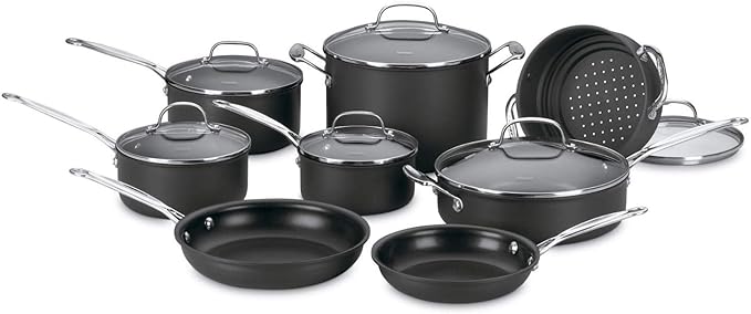 Cuisinart 14-Piece Cookware Set, Chef's Classic NonStick Hard Anodized by Cuisinart