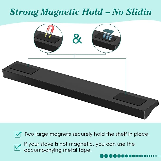 Foeacry 30" Magnetic Stove Top Shelf - Image 3