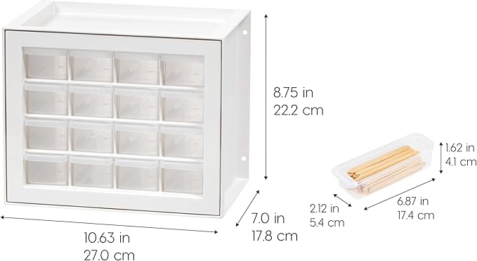 IRIS USA Small Plastic Storage Drawers, 16-Drawer Organizer, Made in USA - Image 3