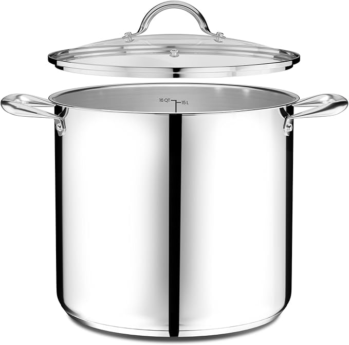 Stainless Steel Stockpot with Tempered Glass Lid 8 Quart, Durable 18/0 - Image 10