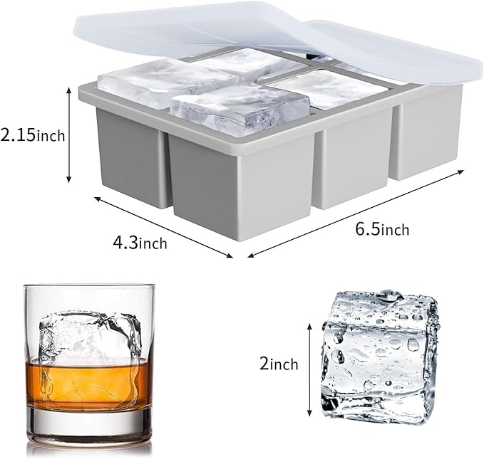 Large Ice Cube Tray for Whiskey: FDDBI Big Square Ice Cube Maker for Cocktail - Image 3