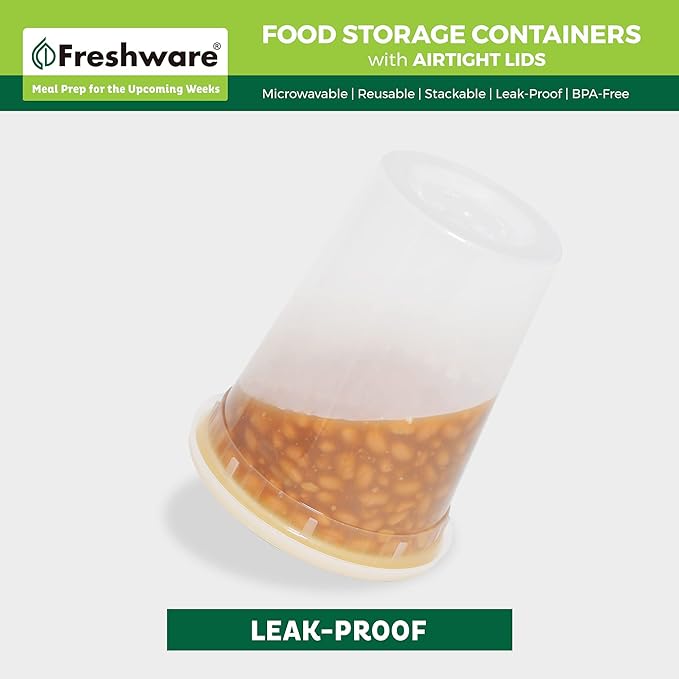 Freshware 48 Pack of 16 and 32 oz, 24 sets each size Food Storage Containers - Image 4