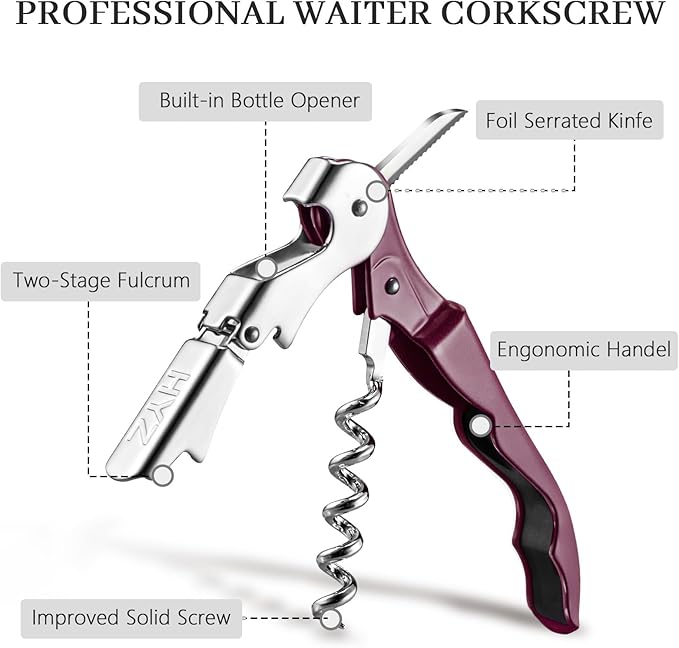 HYZ 2-Pack Wine Opener Waiter Corkscrew, Professional Wine Key - Image 2