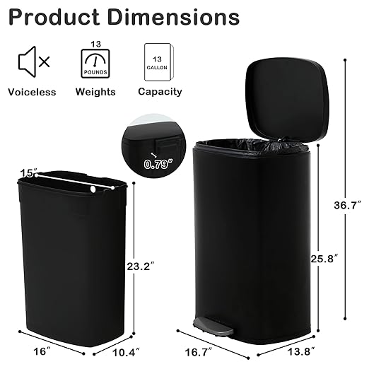 50 Liter / 13 Gallon Kitchen Trash Can - Image 6
