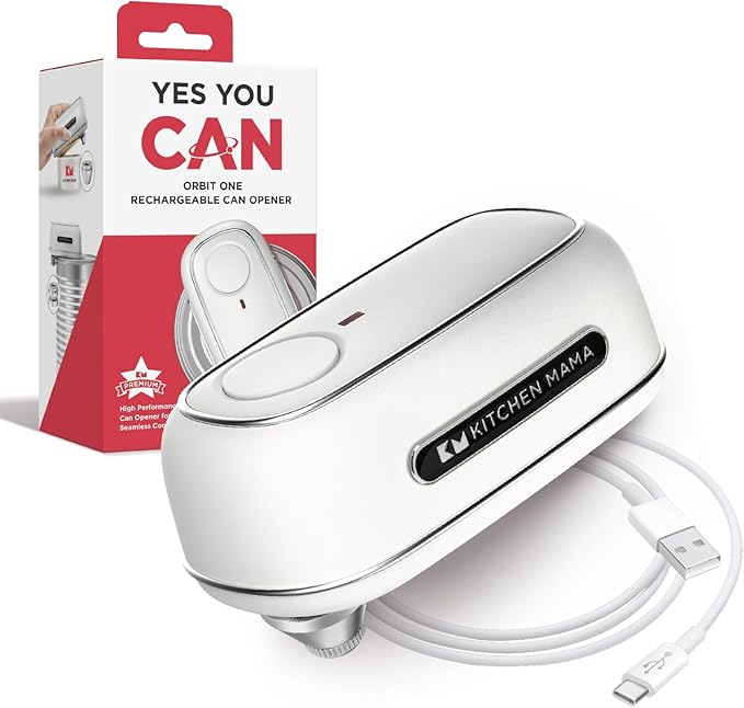 Kitchen Mama Orbit One Rechargeable Electric Can Opener: Hands-free, USB-C by KitchenMama