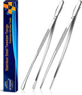 JETKONG 2 Pcs 12-Inch Kitchen Tweezers Fine Tweezer Tongs, Extra-Long Stainless by JETKONG