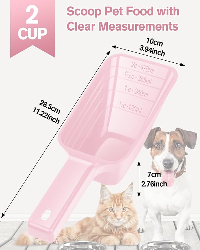 2 Cup Dog Food Scoop, Plastic Pet Food Scoop - Image 7