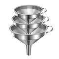 Small Funnels for Filling Bottles, Stainless Steel Small Kitchen Funnel Set of 3 by Yokudo