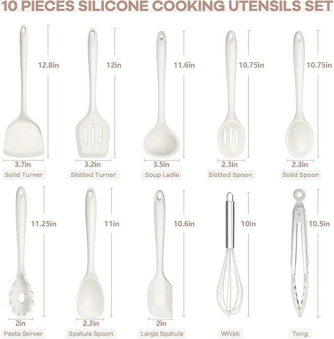 TeamFar Kitchen Cooking Utensils, 446°F Heat Resistant Kitchen Gadgets Tools - Image 2