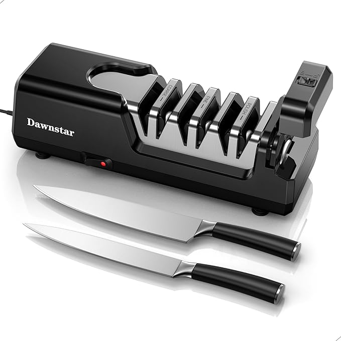 Electric Knife Sharpener, Precise 20° Diamond Knife Sharpener by DAWNSTARLIFE