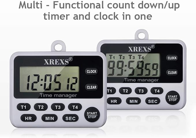 XREXS 4-Channel Digital Kitchen Timer Clock - Image 2