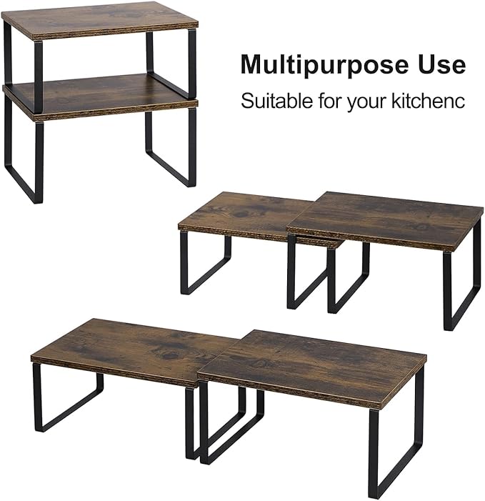 NEX Kitchen Cabinet and Counter Shelf Organizer, Shelf Riser - Image 5