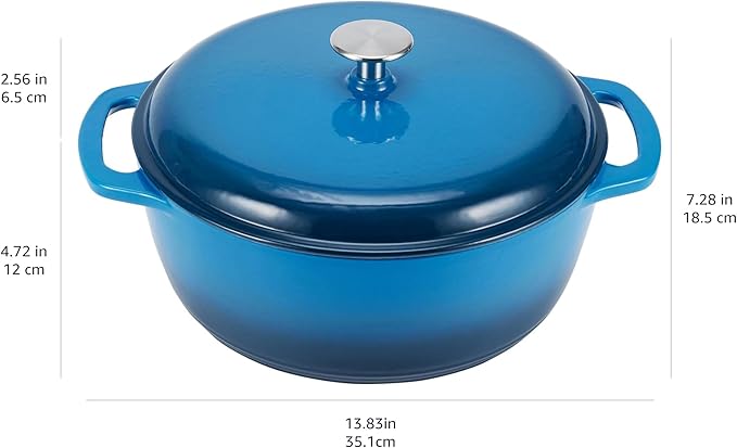 Amazon Basics Enameled Cast Iron Dutch Oven Pot - Image 5