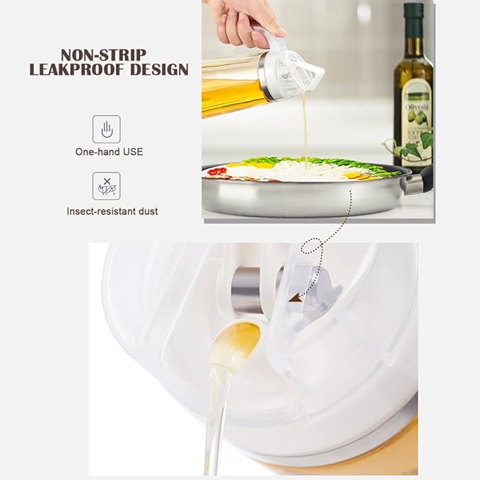 Marbrasse Auto Flip Olive Oil Dispenser Bottle, 20 OZ Leakproof Condiment - Image 5