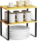 SpaceAid Cabinet Shelf Organizers 2 Pack, Kitchen Counter Rack Shelves Riser by SpaceAid