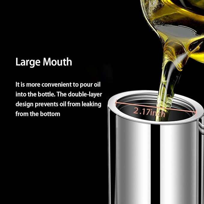 Sumerflos Olive Oil Dispenser Bottle Stainless Steel, 700ml/24oz Drip-Free - Image 4