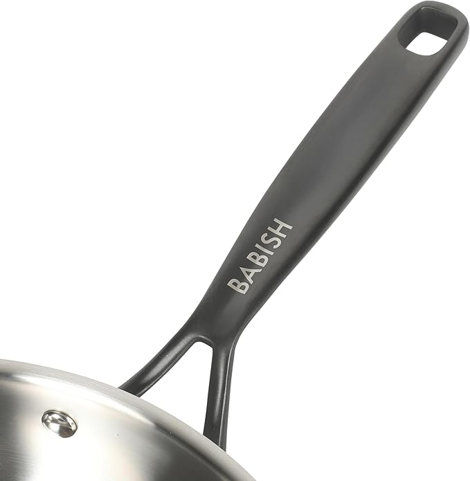 Babish 10-Inch Tri-Ply Stainless Steel Frying Pan - Image 4