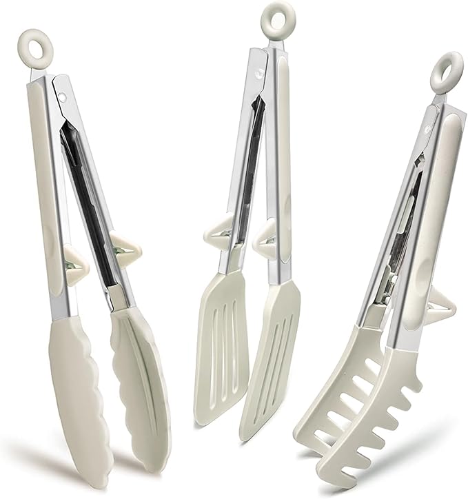 Kitchen Tongs, 9 Inch Tongs for Cooking by TOWINGO
