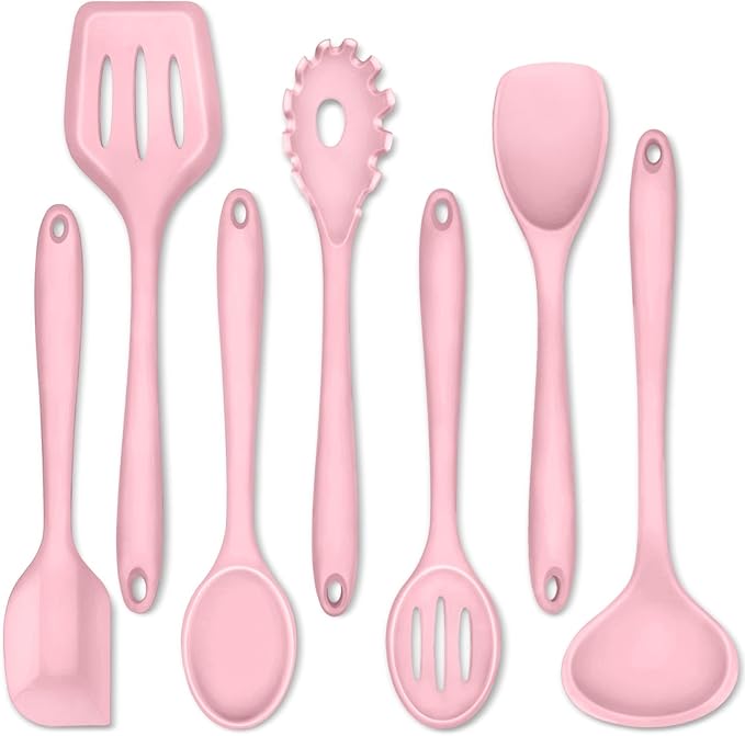 P&P CHEF Silicone Cooking Utensils Set of 7, Heat-proof Kitchen Utensils Set by PPCHEF