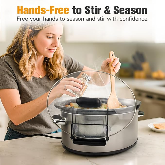 SOPHICO Slow Cooker Lid Holder for Cooking, Hand Free Pot Lid Organizer - Image 2
