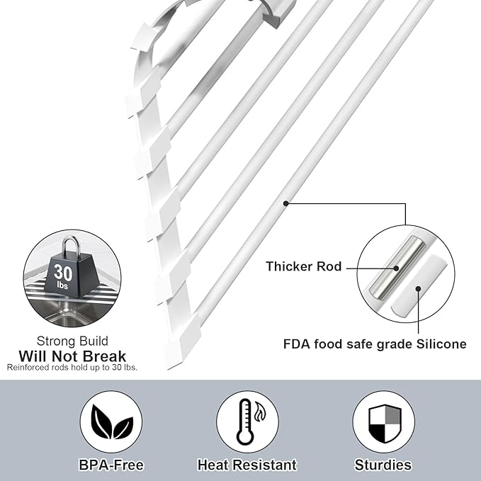 HANZENMA Triangular Sink Rack, Foldable Sink Drying mat, Heat-Resistant - Image 4