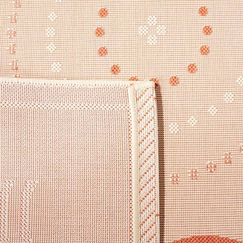 SAFAVIEH Washable Rug Outdoor Courtyard Collection - 2'3" x 12' Runner, Natural & Terracotta, Non-Shedding & Easy Cleaning, Ideal for Patio, Entryway, Mudroom, Hallway, Kitchen (CY1906-3201)
