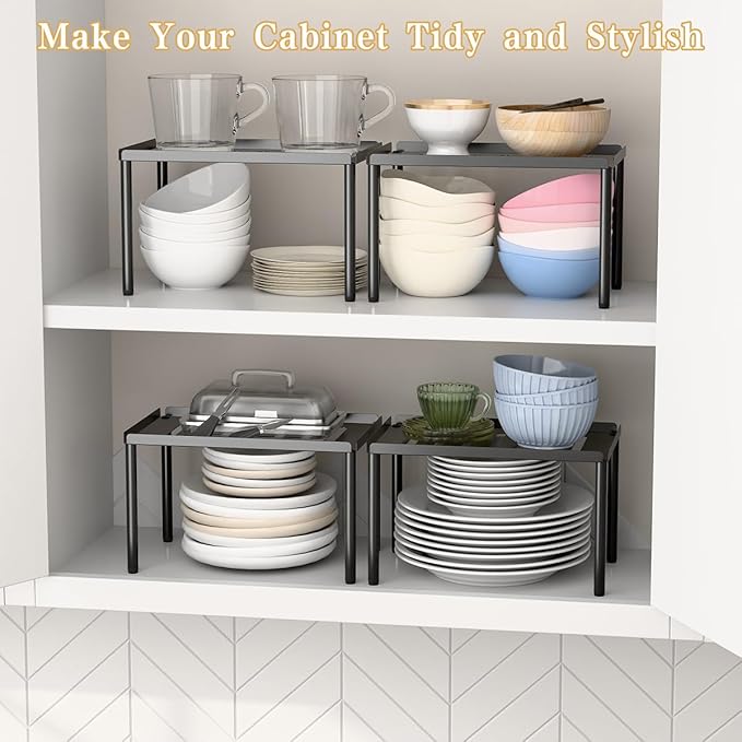 Cabinet Organizer Shelf, 2 Tier Kitchen Cabinet Organizer - Image 5