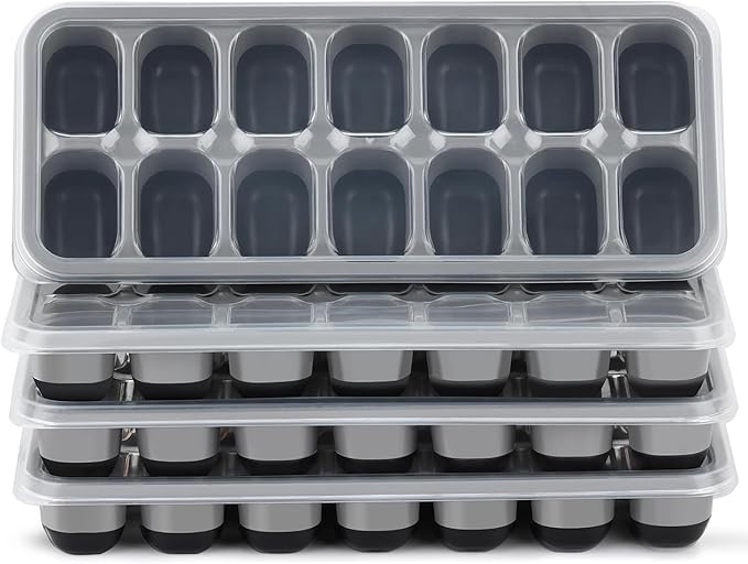 Ice Cube Tray 4 Pack, Easy-Release & Flexible 56 pcs Silicone Ice Cube Trays by Jrisbo