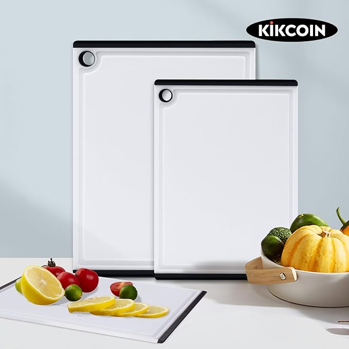Kikcoin Plastic Cutting Boards for Kitchen, 3-Piece Large Cutting Board Set - Image 7