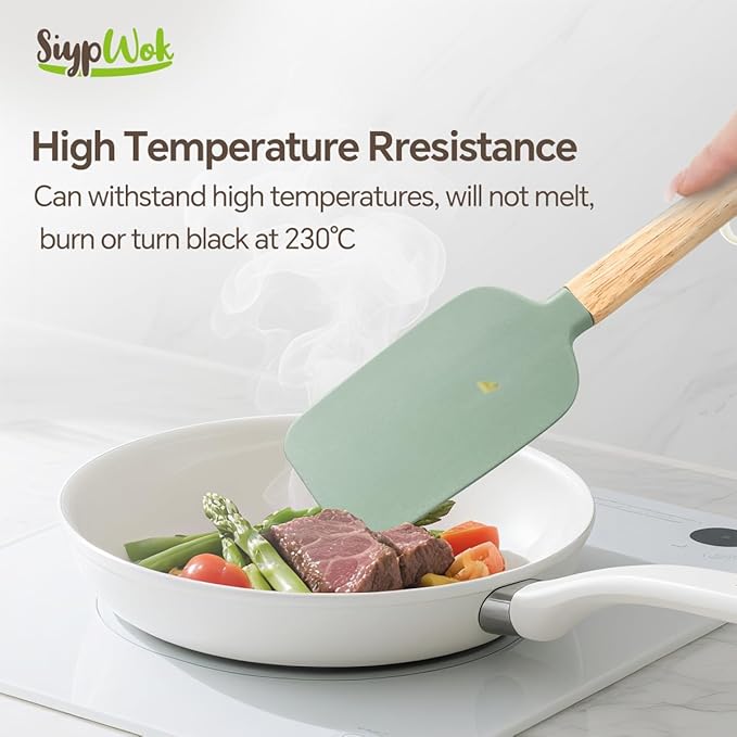 Silicone Spatula Set, Food Grade Rubber Spatula-4 Piece Nonstick Rubber Spatulas - Image 3