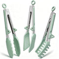 Kitchen Tongs for Cooking, 9 Inch Small Silicone Tongs, Food Grade Mini Serving by TOWINGO