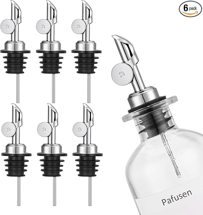 Pafusen 6 Pack Auto Flip Olive Oil Dispenser, Liquor Pour Spout, Oil Dispenser by Pafusen