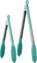 600ºF Heat Resistant Kitchen Tongs: U-Taste 9+12 inch Silicone Cooking Tong Set by U-Taste