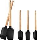 Silicone Spatula Set 5PCS Non-Stick, Ergonomic Wooden Handle, 600°F Heat by Unknown