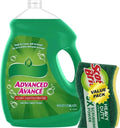 Ultra Concentrated Liquid Dish Soap with Heavy Duty Scrub Sponges Combo Pack - Tough on Grease Dishwashing Liquid (145 Fl Oz, 1.13 Gallon) and Multi-Purpose Scrubbing Sponges for Kitchen Cleaning