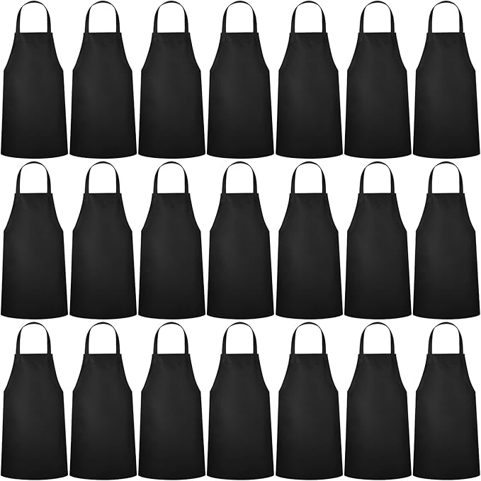 Foaincore Bib Aprons, Unisex Apron No Pocket Bulk Machine Washable Plain Aprons by Foaincore