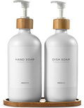 MaisoNovo Glass Soap Dispenser Bathroom Set of 2-16.9 oz Bathroom Soap by MaisoNovo-TheArtofSustainableLiving