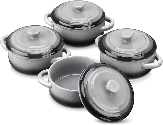 LOVECASA Mini Cocotte with Lid, 12 OZ Small Casserole Dish by LOVECASA