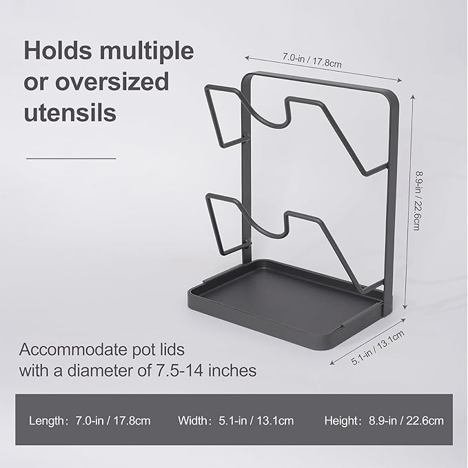 Pot Lid Holder While Cooking, Kitchen Pot Lid Storage Rack - Image 5