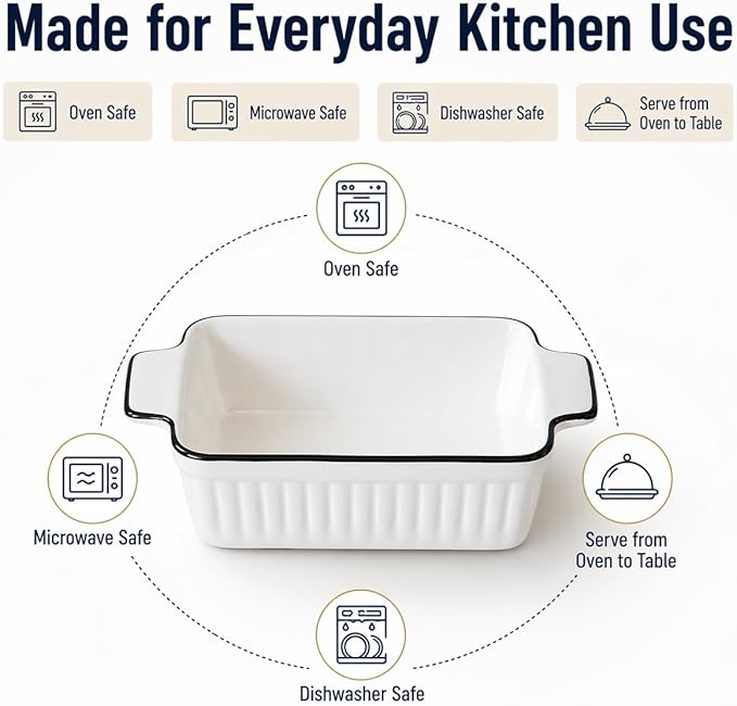 6 Pcs Ceramic Baking Dish, 12 Oz Small Casserole Dish - Image 2